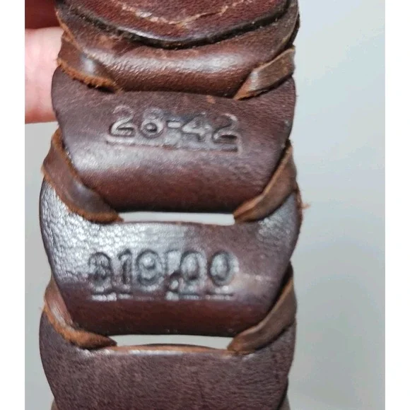 Reward By Bill Adler Brown Genuine Leather Belt Chain Link Size 36/90 - 28-43 - Picture 6 of 10